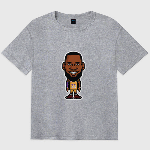Мужская футболка оверсайз Lakers - James / Меланж – фото 1