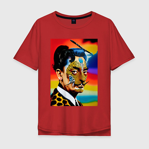 Мужская футболка оверсайз Salvador Dali: Art / Красный – фото 1
