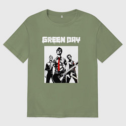 Футболка оверсайз мужская Greed Day rock, цвет: авокадо