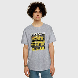 Футболка оверсайз мужская Supercar killer, цвет: меланж — фото 2