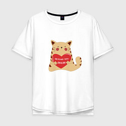 Мужская футболка оверсайз Любовь кота