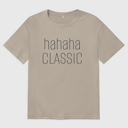 Футболка оверсайз мужская Hahaha classic, цвет: миндальный