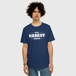 Футболка оверсайз мужская Team Markov forever - фамилия на латинице, цвет: тёмно-синий — фото 2