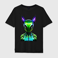 Мужская футболка оверсайз Eared alien - neural network