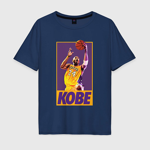 Мужская футболка оверсайз Kobe game / Тёмно-синий – фото 1