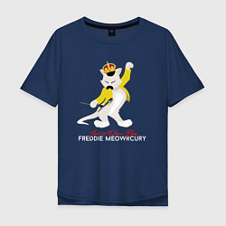 Мужская футболка оверсайз Фредди Меркьюри кот