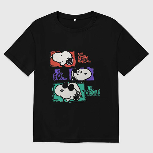 Мужская футболка оверсайз The good the bad the cool / Черный – фото 1