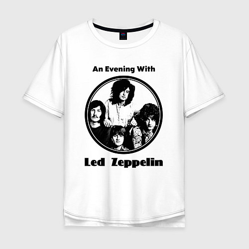 Мужская футболка оверсайз Led Zeppelin retro / Белый – фото 1