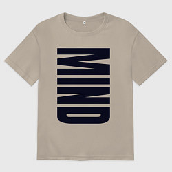 Футболка оверсайз мужская Mind большие буквы, цвет: миндальный