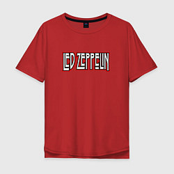 Футболка оверсайз мужская Led Zeppelin логотип, цвет: красный