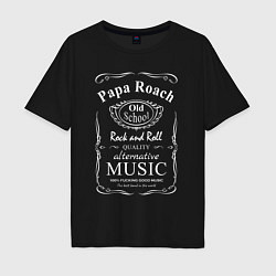 Футболка оверсайз мужская Papa Roach в стиле Jack Daniels, цвет: черный