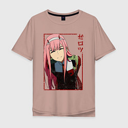 Мужская футболка оверсайз Zero Two anime girl