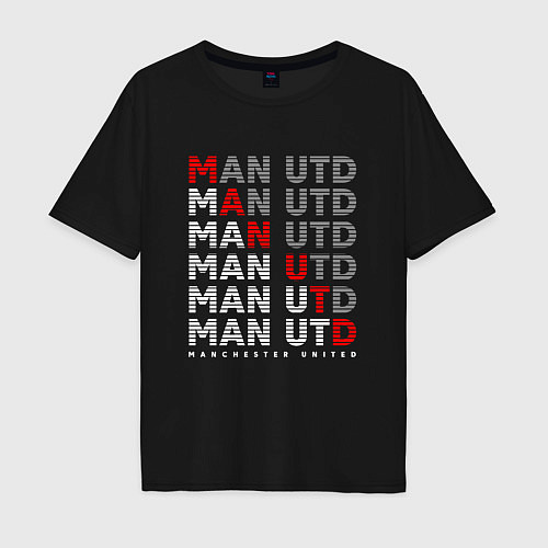 Мужская футболка оверсайз ФК Манчестер Юнайтед / Черный – фото 1