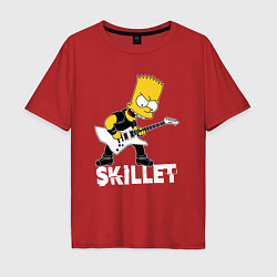 Мужская футболка оверсайз Skillet Барт Симпсон рокер