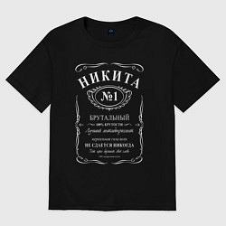 Футболка оверсайз мужская Никита в стиле Jack Daniels, цвет: черный