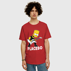 Футболка оверсайз мужская Placebo Барт Симпсон рокер, цвет: красный — фото 2