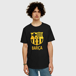 Футболка оверсайз мужская Барселона золотой, цвет: черный — фото 2