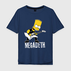 Мужская футболка оверсайз Megadeth Барт Симпсон рокер