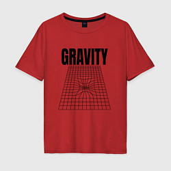 Футболка оверсайз мужская Gravity и пространственная сетка, цвет: красный