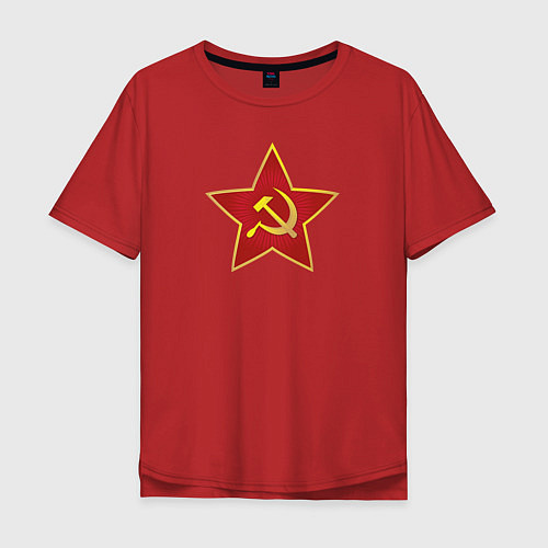 Мужская футболка оверсайз СССР звезда / Красный – фото 1