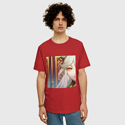 Футболка оверсайз мужская Лицо Нингуан, цвет: красный — фото 2