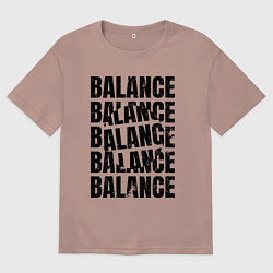 Мужская футболка оверсайз Balance надпись с кругом