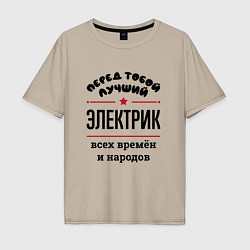 Мужская футболка оверсайз Перед тобой лучший электрик - всех времён и народо