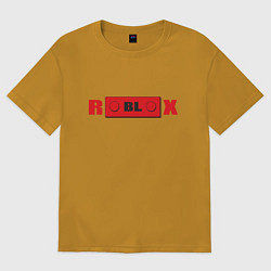Футболка оверсайз мужская Roblox деталь, цвет: горчичный