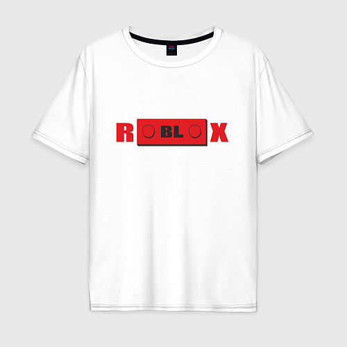 Мужская футболка оверсайз Roblox деталь / Белый – фото 1