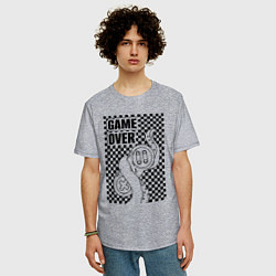 Футболка оверсайз мужская Game over и щупальце, цвет: меланж — фото 2