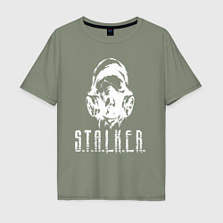 Футболка оверсайз мужская STALKER gas mask, цвет: авокадо