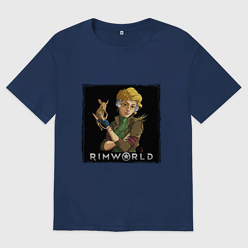 Мужская футболка оверсайз Римворлд - Фиби / Тёмно-синий – фото 1