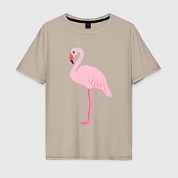 Мужская футболка оверсайз Фламинго розовый