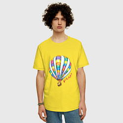 Футболка оверсайз мужская Яркий воздушный шар, цвет: желтый — фото 2