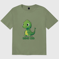 Мужская футболка оверсайз Pixel dino kid - динозаврик