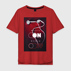 Мужская футболка оверсайз Music world наушники
