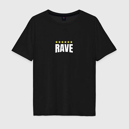 Мужская футболка оверсайз Rave и шесть звёзд / Черный – фото 1