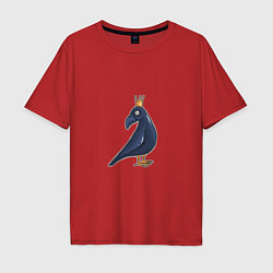 Футболка оверсайз мужская Ворона в короне, цвет: красный