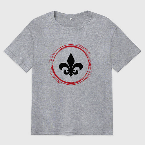 Мужская футболка оверсайз Символ Saints Row и красная краска вокруг / Меланж – фото 1