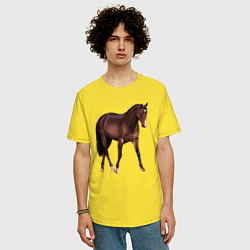 Футболка оверсайз мужская Австралийская пастушья лошадь, цвет: желтый — фото 2