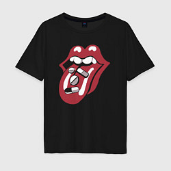 Футболка оверсайз мужская Rolling stones pills, цвет: черный