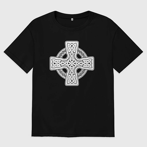 Мужская футболка оверсайз Кельтский крест / Черный – фото 1