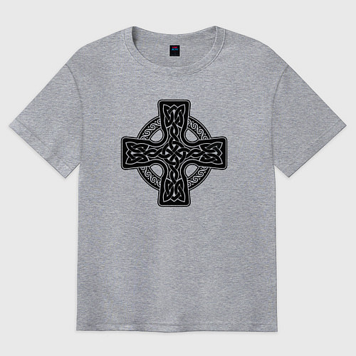 Мужская футболка оверсайз Кельтский крест / Меланж – фото 1