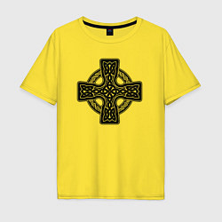 Футболка оверсайз мужская Кельтский крест, цвет: желтый