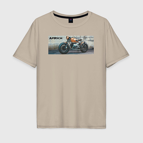 Мужская футболка оверсайз Moto Arri4 / Миндальный – фото 1