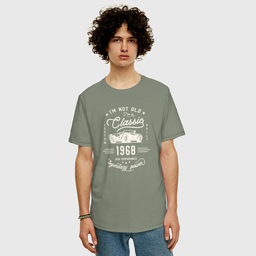 Мужская футболка оверсайз Я классический 1968 / Авокадо – фото 3