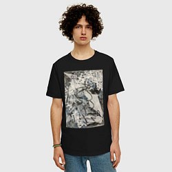 Футболка оверсайз мужская Абстракция небо, цвет: черный — фото 2