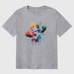 Мужская футболка оверсайз Иллюстрация гантели