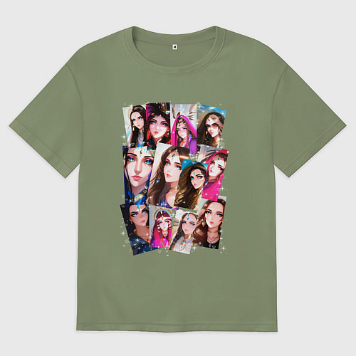 Мужская футболка оверсайз Девочки Аниме / Авокадо – фото 1