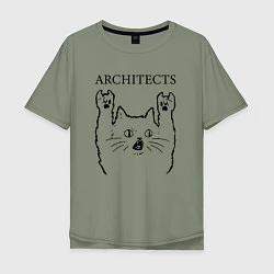 Футболка оверсайз мужская Architects - rock cat, цвет: авокадо